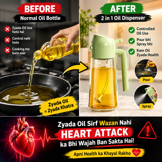 2-in-1 Oil Spray + Pour Bottle — FREE DELIVERY (COD) 470ml | Leak-proof