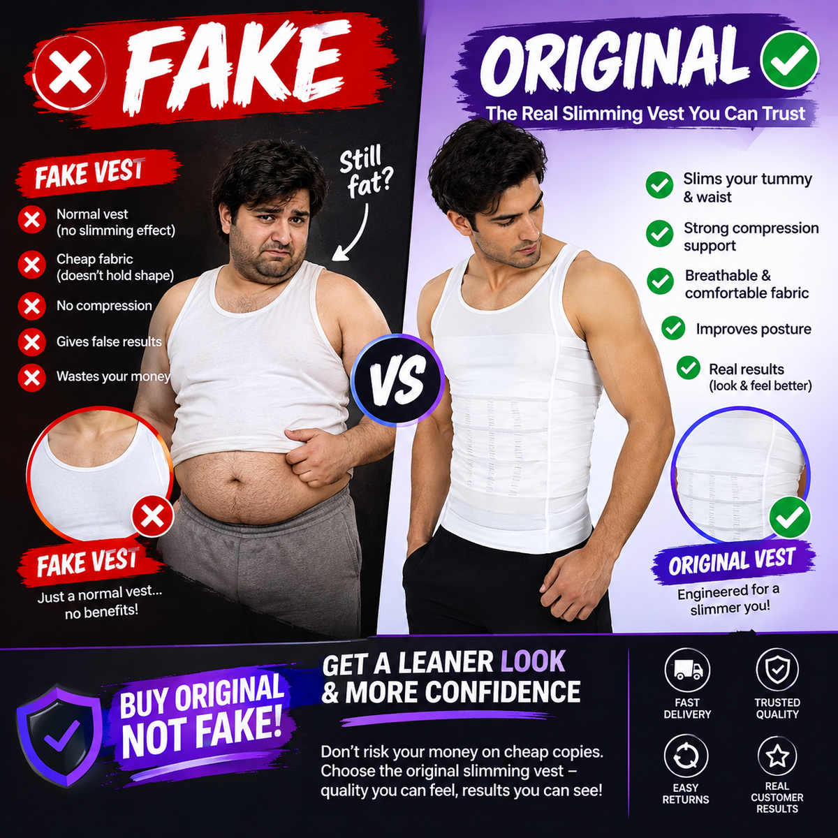 Slimming Body Shaper Vest For Men (Free Delivery)