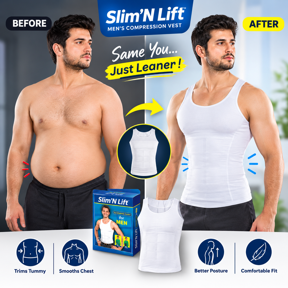 Slimming Body Shaper Vest For Men (Free Delivery)