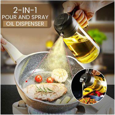 2-in-1 Oil Spray + Pour Bottle — FREE DELIVERY (COD) 470ml | Leak-proof